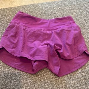 size 6, purple, lululemon speed up shorts